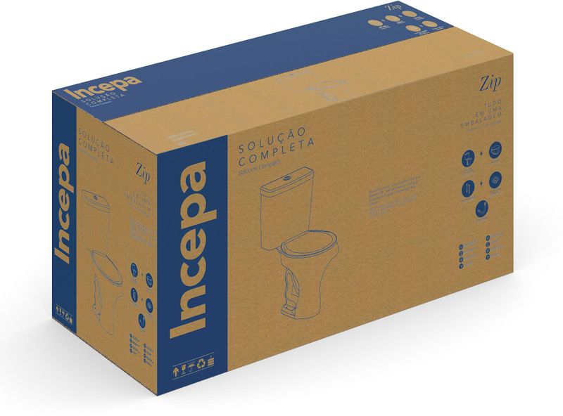 Vaso-Sanitario-com-Caixa-Acoplada-Incepa-Roca-Zip-Ecoflush-com-Acessorios-Acionamento-Duplo-Branco-3-6-Litros