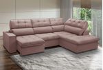 Sofá 4 Lugares Retrátil e Reclinável Arezzo com Chaise Direito Ferguile Rose
