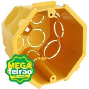 Caixa De Luz Plastilit Octogonal Alongada Amarela