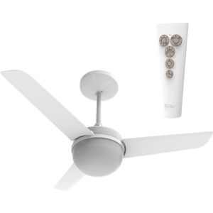 Ventilador De Teto Aliseu Alisclean Com Controle Remoto 130W  Branco220V