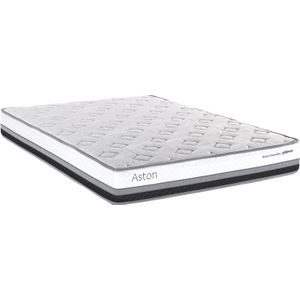Colchão Casal Mola Ensacada Herval Aston One Branco Cinza e Preto 138x188x23cm