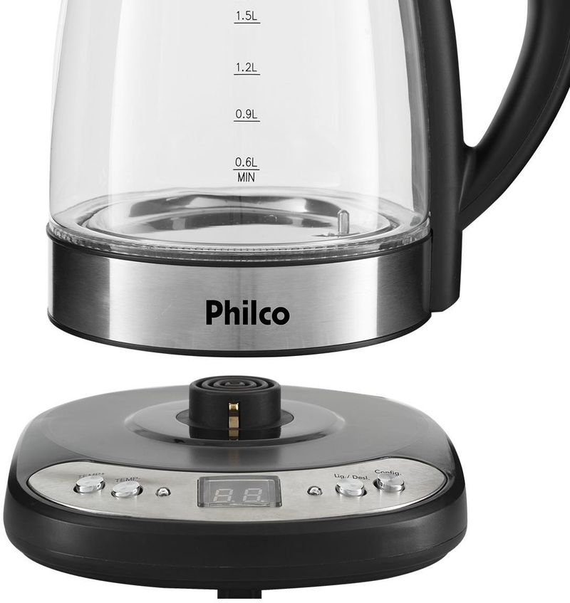 CHALEIRA-ELETRICA-PHILCO-DIG-GLASS-PCHD-17-LITROS-INOX-E-VIDRO-110V