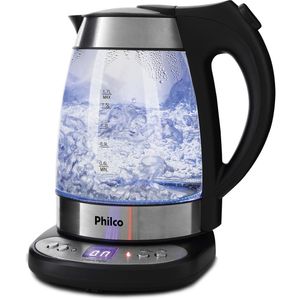 Chaleira Elétrica Philco Dig Glass PCHD Aço Inox e Vidro 1,7 Litros 220V
