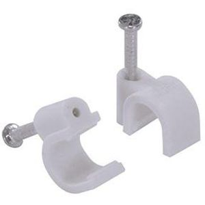 Fixa Fio Dual Comp RG6 7Mm Com 25 Peças Branco