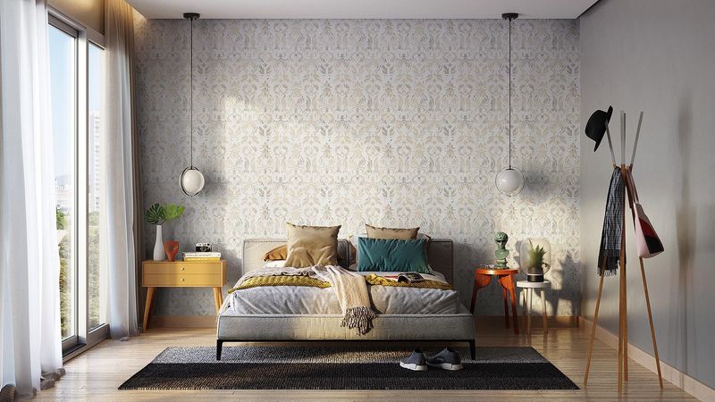 Papel-de-Parede-Bobinex-PP227-Arabesco-Neoclassico-52x950-Cinza-e-Bege