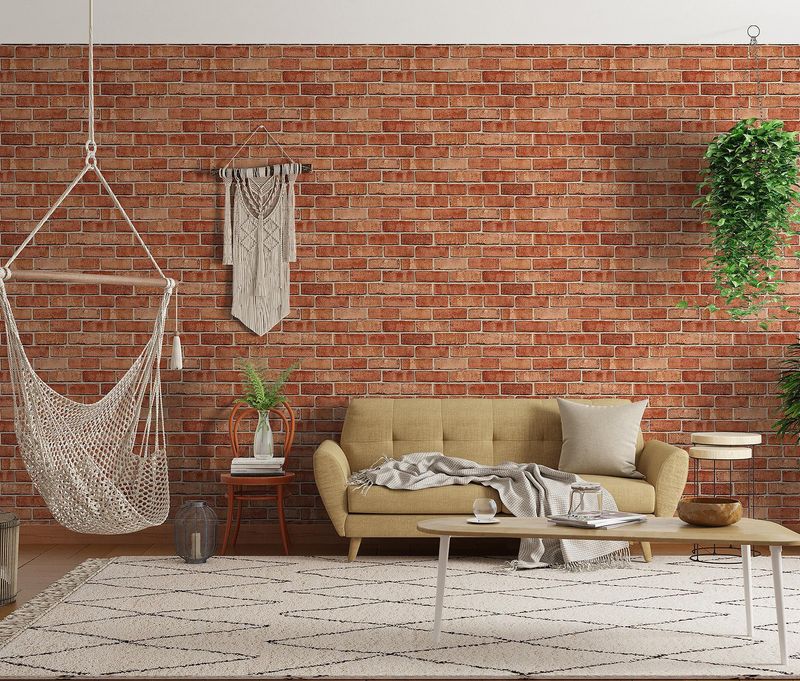 Papel-de-Parede-Bobinex-PP230-Murado-Tijolo-52x950-Marrom-e-Vermelho