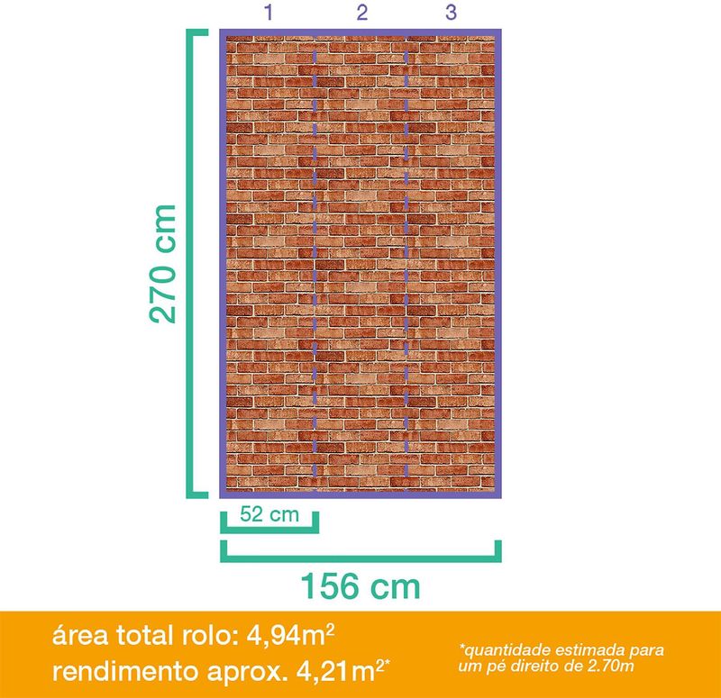 Papel-de-Parede-Bobinex-PP230-Murado-Tijolo-52x950-Marrom-e-Vermelho