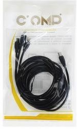CABO-MICRO-TIPO-C-DUAL-COMP-3X1-8P-3M-PRETO