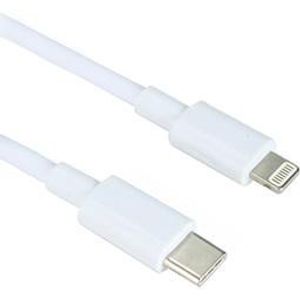 Cabo USB Tipo C Dual Para IPhone Lightning Branco 1,50m