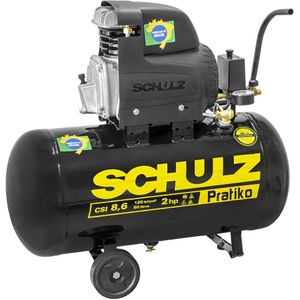 Compressor de Ar Portátil Schulz Pistão CSI8,6/50 com Rodas IP00 2CV 2P 60Hz 220V
