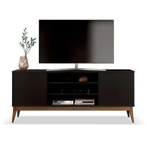 Rack Para TV até 65" Polegadas 2 Portas 3 Prateleiras EDN Titan Preto 160cm