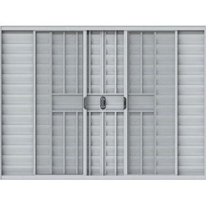 Janela de Alumínio de Correr Alumasa Tuo com Veneziana 1145338 150x100cm Branco 6 Folhas com Grade