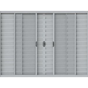 Janela de Alumínio de Correr Alumasa Tuo com Veneziana 1145327 150x100cm Branco 6 Folhas Sem Grade