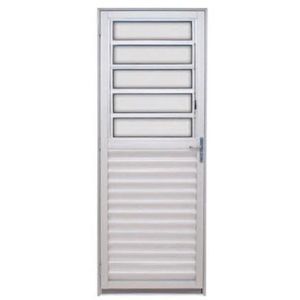 Porta de Alumínio de Giro Alumasa Basculante e Venezina 1 Folha 1139922 80x210cm Branco Direita