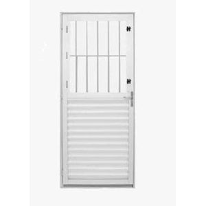Porta de Alumínio Alumasa Postigo 1139513 80x2106,2cm com Grade Direira