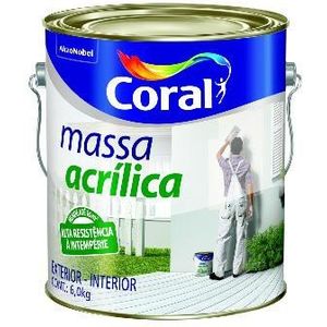 Massa Acrílica Coral Branca 6Kg