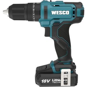 Parafusadeira e Furadeira de Impacto a Bateria Wesco WS2390K2 18V Acompanha Maleta com 1 Carregador e 2 Baterias