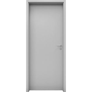 Porta de Madeira Montada Eucatex 5203159 92x210x9cm Marco Regulável de 9 a 14cm Branco Esquerda