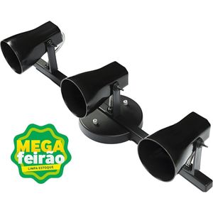 Spot Neo Trilho Tr199/3-Pt B/3 TermoPlástico Alfa Preto