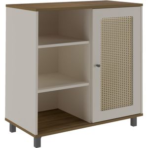 Balcão Buffet 1 Porta Charlotte Artely Pinho e Off White 80cm
