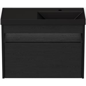 Conjunto de Móveis Para Banheiro Incepa/Roca com Lavatório Flow com 1 Gaveta Preto 80x38cm