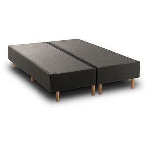 Base Box Casal Queen Bipartido Kappesberg Jacquard Preto 158x198x25cm