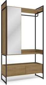 GUARDA-ROUPA---ROUPEIRO-CLOSET-INDUSTRIAL-1-PORTA-COM-ESPELHO-2-GAVETAS-KAPPESBERG-FREIJO-E-PRETO