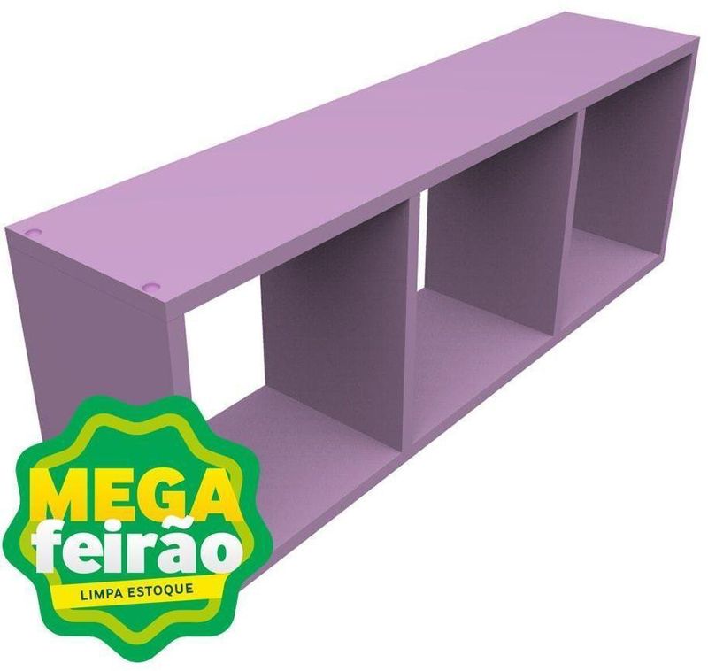 Nicho Decorativo Cubo MontFácil Color Lilas 80x28,5x17,5cm