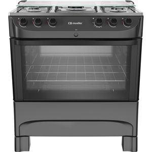 Fogão a Gás de Piso 5 Bocas Mueller MFI5BB Acendimento Automático Preto Fosco Bivolt