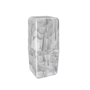 Porta Escova Cube Coza Com Tampa Mármore Branco