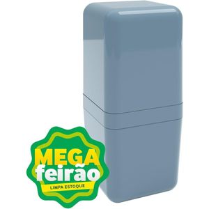 Porta Escova Cube Coza Com Tampa Azul Fog