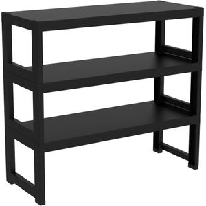 Estante Decorativa 3 Prateleiras Organize Quadra Preto 76x70x30cm
