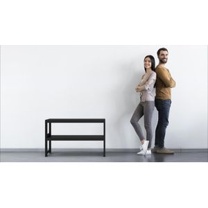 Estante Decorativa 2 Prateleiras Organize Quadra Preto 76x47x30cm