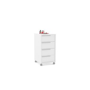 Gaveteiro 4 Gavetas 4 Rodízios Maia Politorno Móveis Branco 75,8x40x45cm