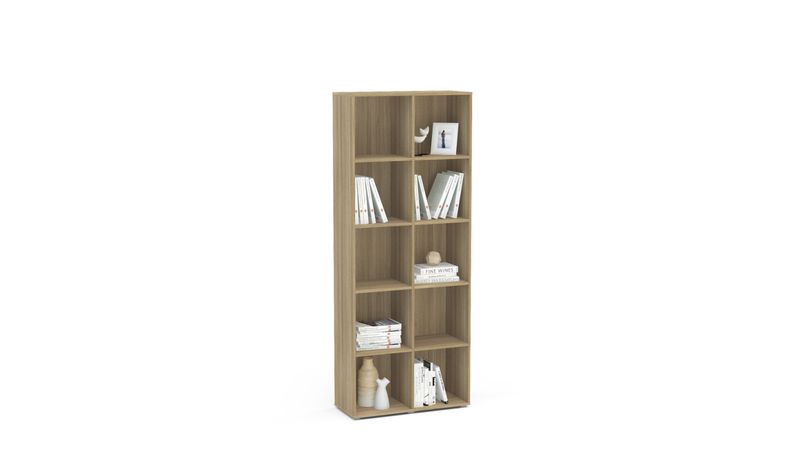 ESTANTE-LIVREIRO-10-NICHOS-CARACOL-POLITORNO-CASTANHO-74X186X31CM