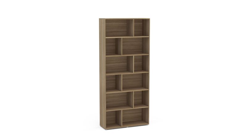 ESTANTE-LIVREIRO-12-NICHOS-POLITORNO-XANGAI-CASTANHO-90X2042X30CM