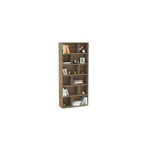 Estante Livreiro Para Livro 12 Nichos Politorno Xangai Castanho 90x204,2x30cm