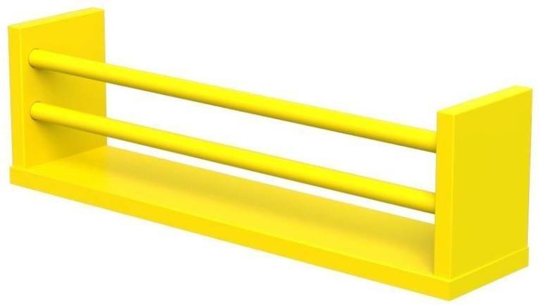Prateleira Decorativa com Suporte Multiuso Revisteiro Montfácil Amarelo 45x10cm