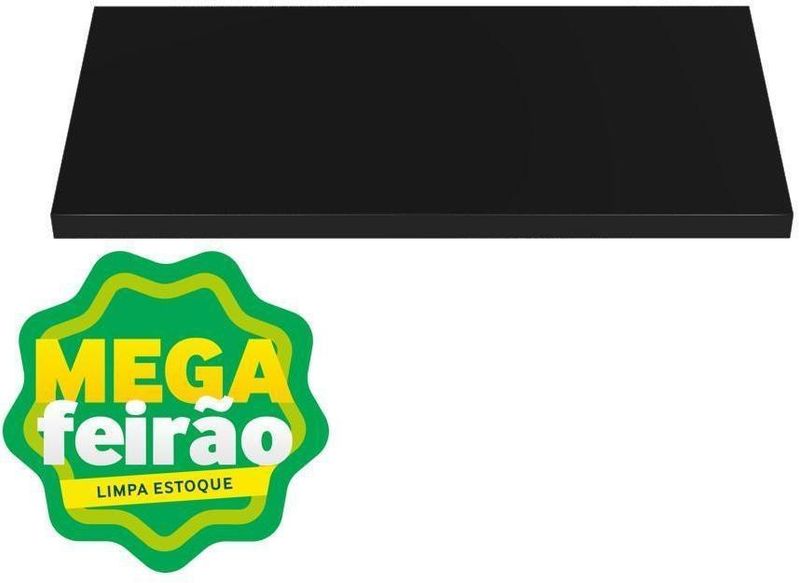 Prateleira-Decorativa-Reta-com-Suporte-Classic-Montfacil-Preto-Borda-Reta-90x40cm