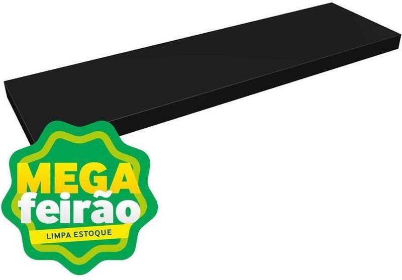 Prateleira-Decorativa-Reta-com-Suporte-Classic-Montfacil-Preto-Borda-Reta-90x25cm