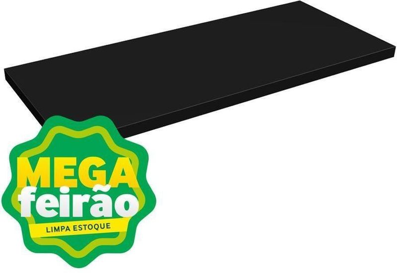 Prateleira-Decorativa-Reta-com-Suporte-Classic-Montfacil-Preto-Borda-Reta-120x50cm