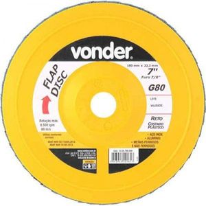 Disco Flap Desbaste Grão 80 Vonder 7" 180X22,2mm