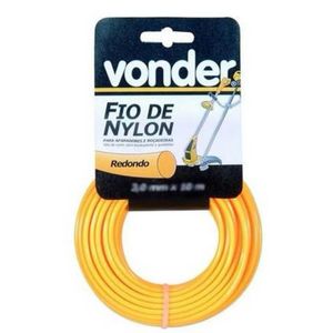 Fio de Nylon Redondo Para Roçadeira e Aparador de Grama Vonder Amarelo 1,6mm 15m