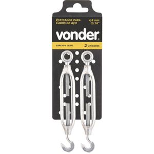 Esticador Para Cabo de Aço com Gancho e Olhal Vonder 5x16" Kit com 2 Unidades