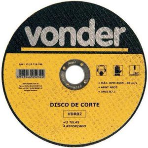 Disco Abrasivo de Corte Vonder Para Uso Geral 4.1/2"X3,2X22,22 VDR02