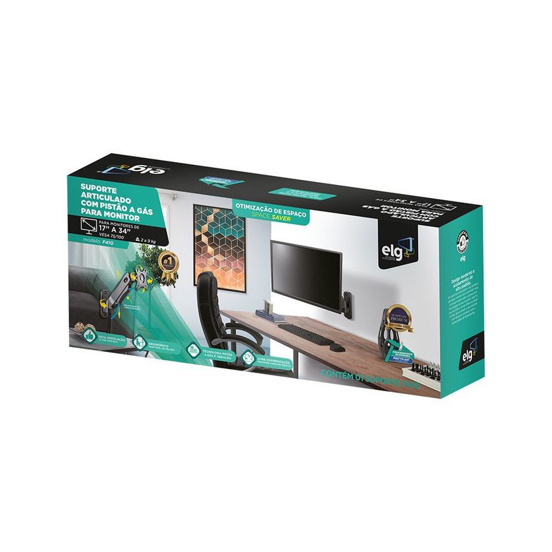 SUPORTE-DE-PAREDE-PARA-TV-17--A-34--ARTICULADO-ELG-COM-PISTAO-GAS-F410-PRETO