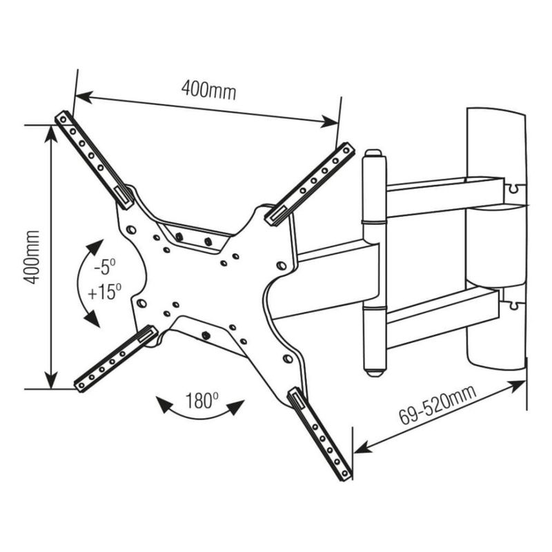 SUPORTE-DE-PAREDE-PARA-TV-LED-LCD-PLASMA-3D-E-SMART-23--A-55--TRI-ARTICULADO-BRASFORMA-SBRP145-PRETO