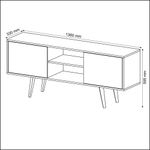Rack Para TV até 45 Polegadas 2 Portas 2 nichos Tecno Mobili Amendoa136cm