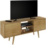 Rack Para TV até 45 Polegadas 2 Portas 2 nichos Tecno Mobili Amendoa136cm