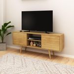 Rack Para TV até 45 Polegadas 2 Portas 2 nichos Tecno Mobili Amendoa136cm